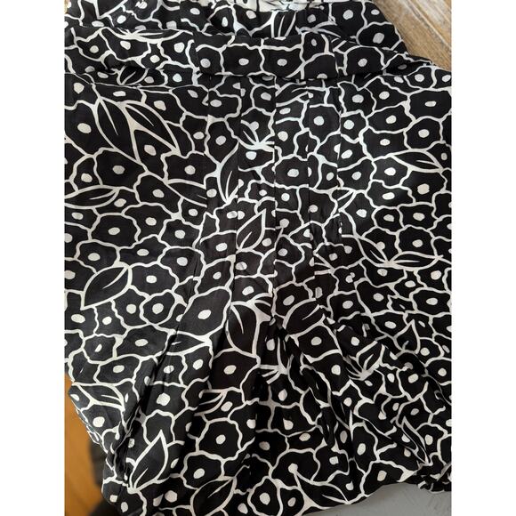 Vintage Jackie Bernard Dress Mid Length Floral Date Night Black White Womens 4 - Picture 4 of 12